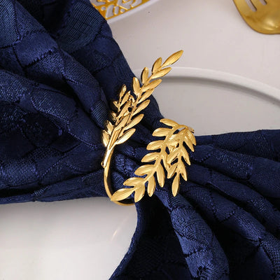 Gold Wheat Napkin Rings Metal Leaf Napkin Holder for Harvest Festival Fall Thanksgiving Dinner Party Table Decoration