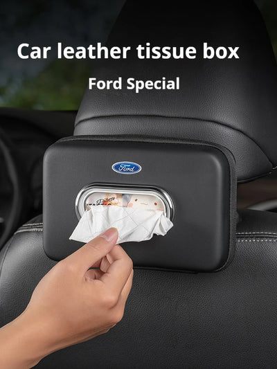 Car 3D stereoscopic tissue box seat backrest Sun visor tissue box For Ford Mondeo Focus Explorer Ranger Fiesta Kuga Raptor Edge