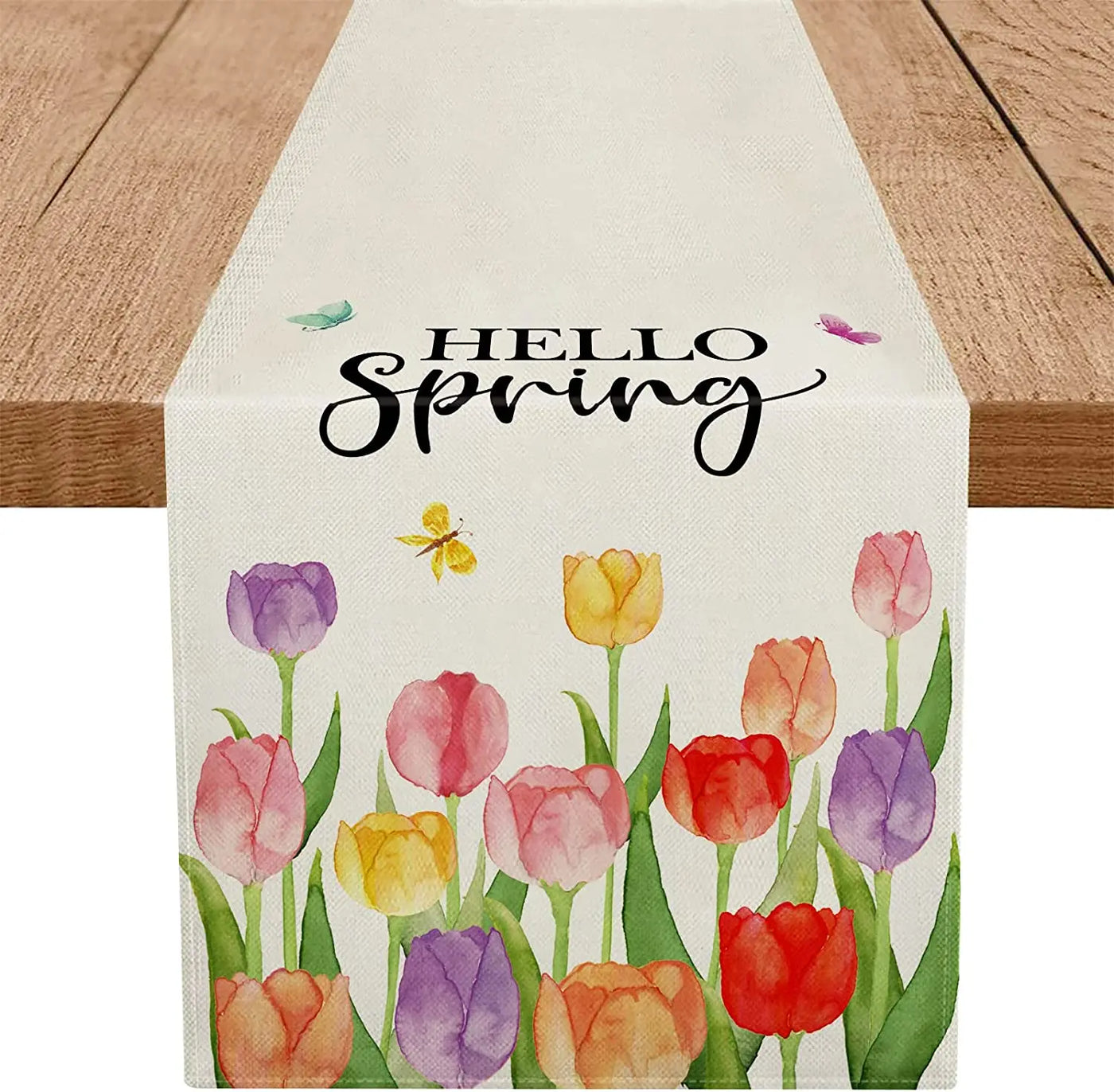 Floral Linen Table Runners Thanksgiving Wedding Table Decoration for Kitchen Decor Home Party Table Runner Coffee Table Decor