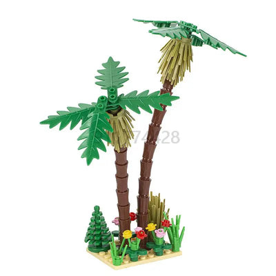 MOOXI City farm MOC Parts Figures Building Blocks Set Plant Tree Leaf Flower Grass Garden Model Friends Bricks Toys For Children