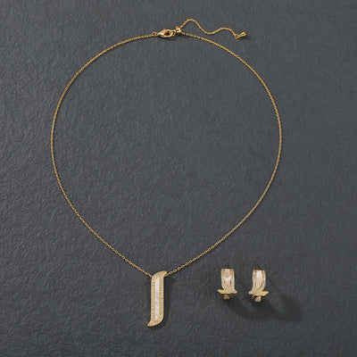 Fashion New Romatic Women's Sweet 2 Pcs Necklace & Earrings Set Sehll Material Geometic Design Jewelry Set