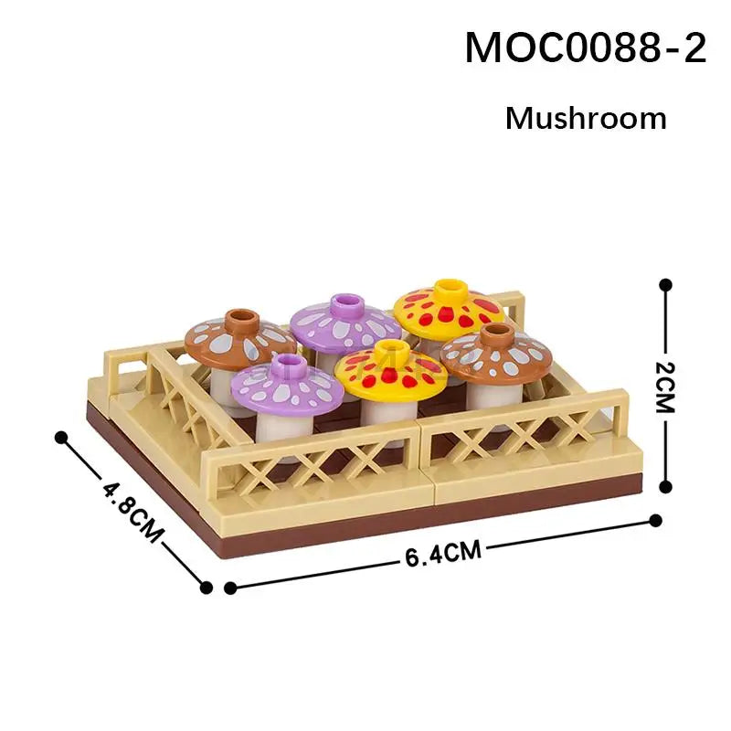 MOOXI City farm MOC Parts Figures Building Blocks Set Plant Tree Leaf Flower Grass Garden Model Friends Bricks Toys For Children