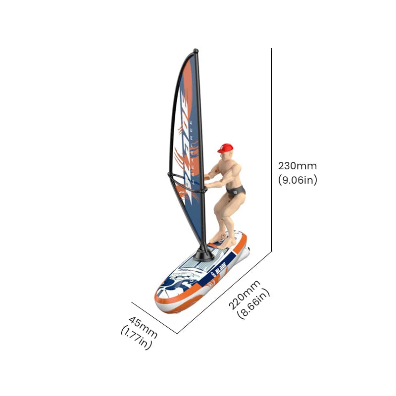 2.4G Remote Control Sailing Boat Doll Swinging Sailboat Model Decoration RC Racing Boat Kids Outdoor Balance Sailboat Water Toys