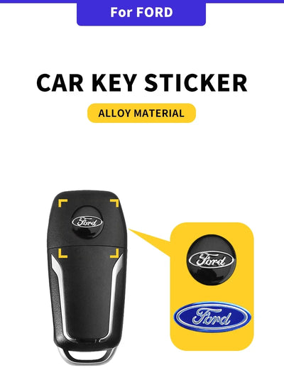 New Car Remote Control Emblem Logo Key Sticker For Ford Raptor Fiesta Focus 2 3 4 Mondeo Ecosport Mustang Fusion Accessories