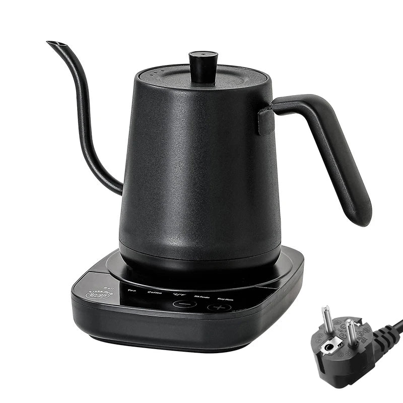 Electric Kettle 800ml Gooseneck Hand Brew Coffee Pot Thermo Pot 304 Stainless Steel Teapot Smart Temperature-Control Water Jug