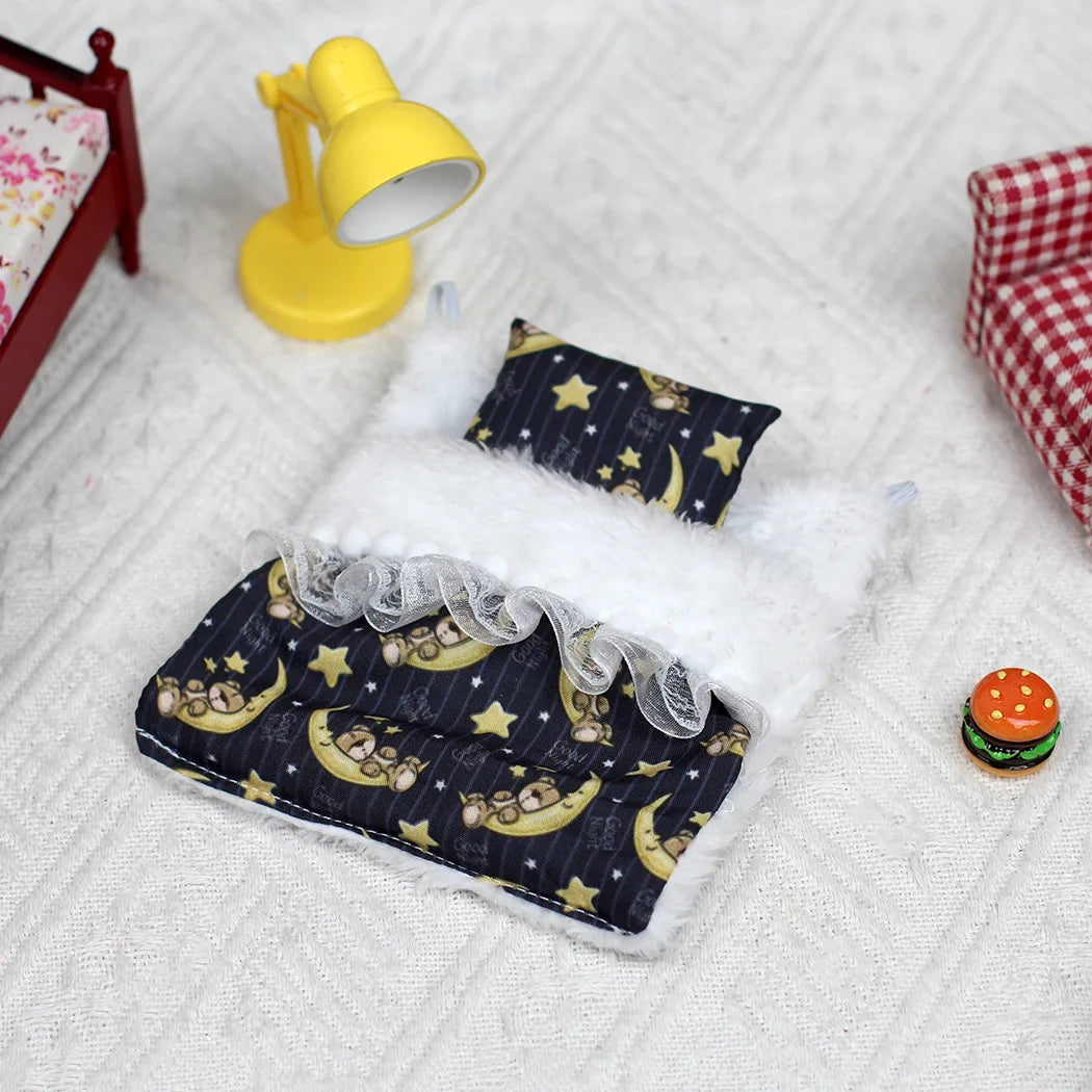 Doll Bed for Ropa Labubu V3 V4 Bed Pillows Sleeping Bag Pajama blindfold 1/12 BJD GSC Body9 DOD YMY Obitsu11 Doll Accessories