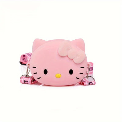 Kawaii Sanrio 3D Hello Kitty Silicone Bag Cartoon Mobile Phone Mini Crossbody Bag Cat Head Small Bags Size Coin Purse