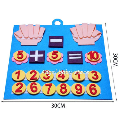 Kid Montessori Toys Felt Finger Numbers Math Toy Children Counting Early Learning For Toddlers Intelligence Develop 30*30cm