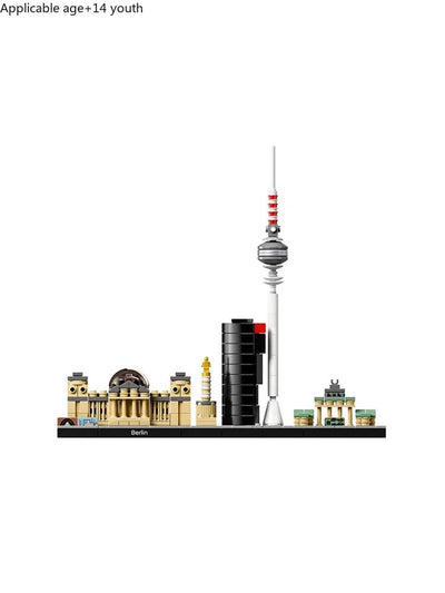 Berlin City Architecture Skyline Building Blocks Set Tower Edifice Bricks Town Street View Assemble Toys For Children Gifts