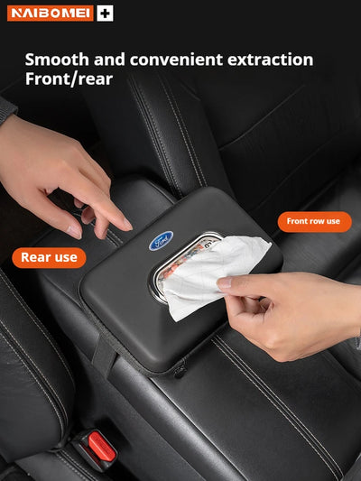 Car 3D stereoscopic tissue box seat backrest Sun visor tissue box For Ford Mondeo Focus Explorer Ranger Fiesta Kuga Raptor Edge