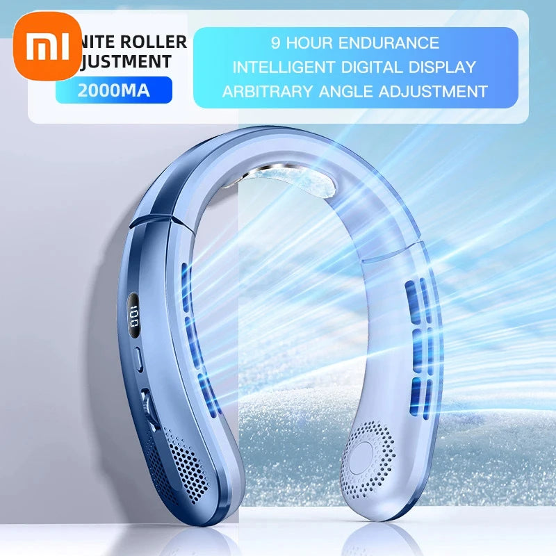 Xiaomi Portable Neck Fan 8800mAh MINI Electric Ventilador Silent Neckband Wearable Cooling FAN Rechargeable Neckband Air Coole
