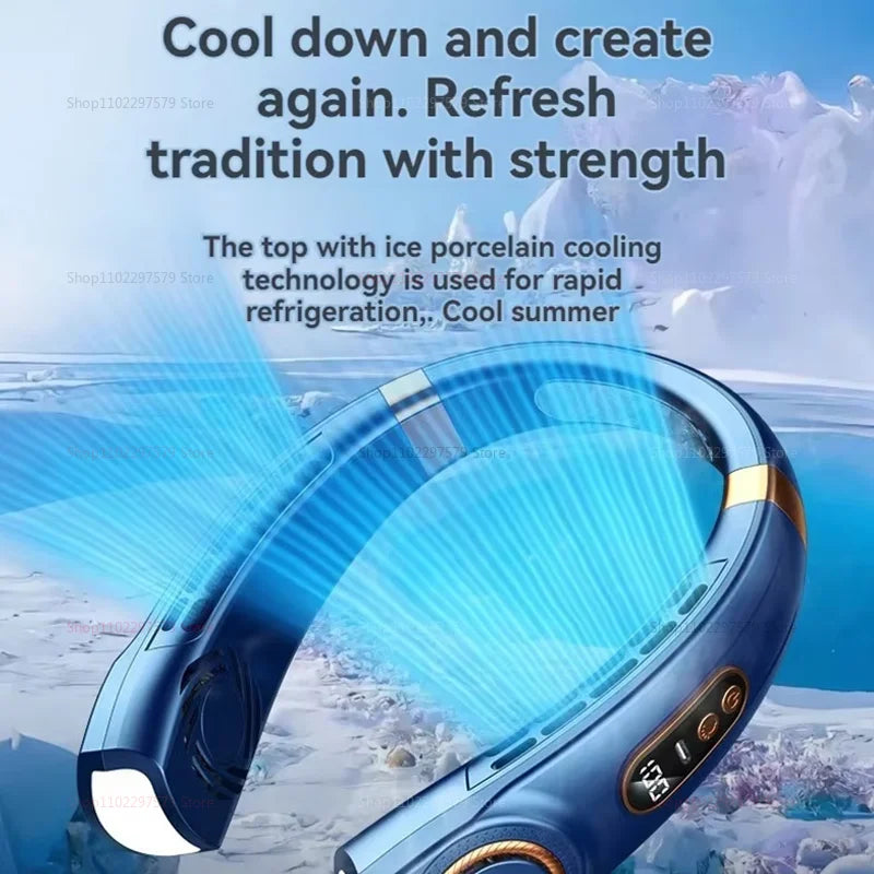 Rechargeable Portable Neck Fan Personal Cooler Wearable Bladeless Semiconductor Outdoor Cooling Fan Quiet  Cooling Device