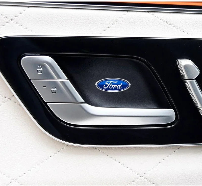 Car Logo Door Handle Sticker Auto One-click Start Button Decal For Ford Kuga Focus Fiesta Ecosport Mondeo Fusion Transit Pendant