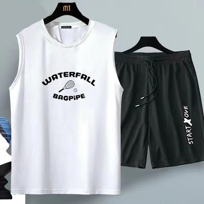 Men's Clothing 2025 New Men's Summer Casual Breathable 2-Piece T-Shirt + Shorts Suit Athletic Loose Fit Set Men's Tank Top - The world bestselling 