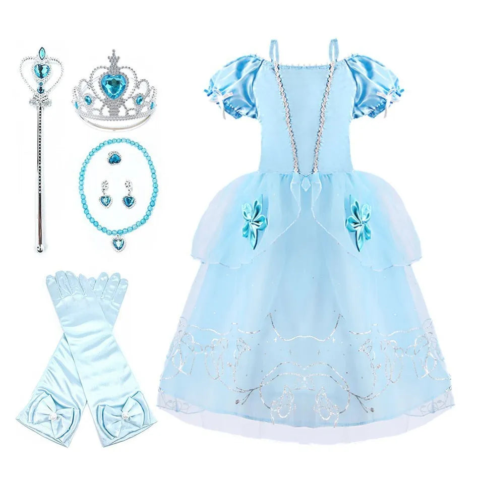 Rapunzel Dress for Girls Cinderella Belle Dress Up Fantasy Children Birthday Party Princess Costume Kids Halloween Clothes - The world bestselling 