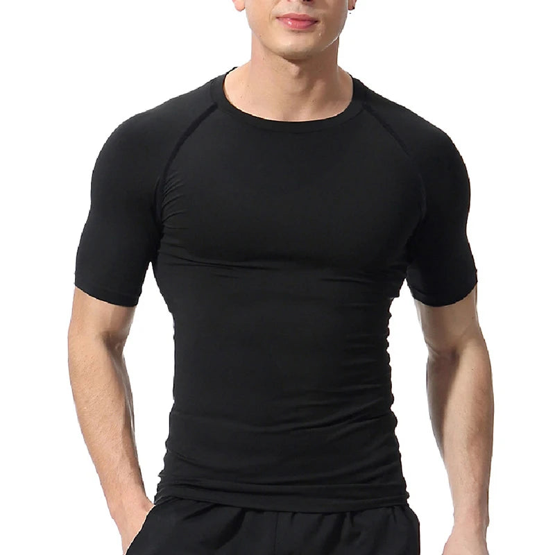 Sport T Shirt Men Quick Dry Short Sleeve Sport Tee Tops Gym Fitness Compression Shirt Training Running T-Shirt Men Rashgard - The world bestselling 