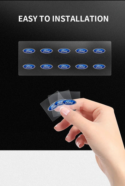 Car Logo Door Handle Sticker Auto One-click Start Button Decal For Ford Kuga Focus Fiesta Ecosport Mondeo Fusion Transit Pendant