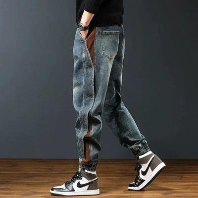 Men's clothing spring and autumn high quality fashion brand relaxed-fit casual overalls pants toe handsome all-match jeans - The world bestselling 