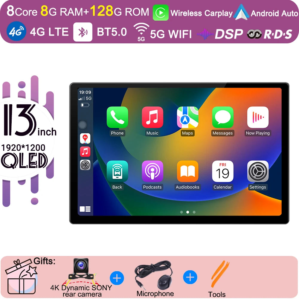 13.3 Inch Android 15 For Seat Leon 3 MK3 2012-2020  Car Radio 5G wifi Stereo Multimedia Player GPS Navigation 1920*1200