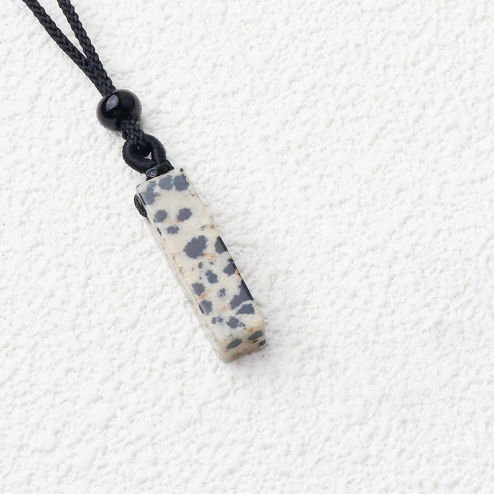 1PC Natural Stone Amethyst Rectangular Pendant Charms DIY Necklace Jewelry Accessories