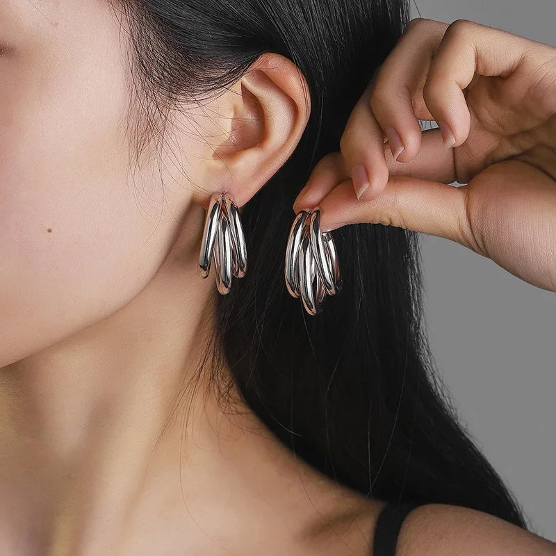 925 Sterling Silver Shining Zircon Earrings for Women Circle Round Earrings Fashionable Elegant Jewelry Birthday Party Gifts