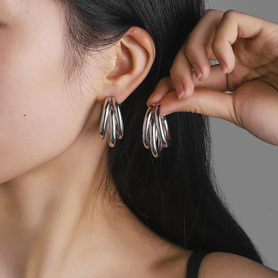 925 Sterling Silver Shining Zircon Earrings for Women Circle Round Earrings Fashionable Elegant Jewelry Birthday Party Gifts