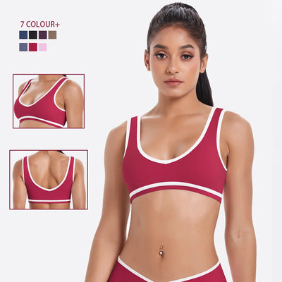 Sports Underwear Women Top Push Up Fitness Yoga Bra Color Blocking Workout Bra Gym Sport Tops For Women Breathable Running Vest - The world bestselling 