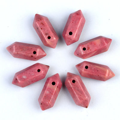 Hexagonal Natural Stone Crystal Tiger Eye Stone Opal Pendant Beads Jewelry Making DIY Necklace Earrings Accessories Gifts