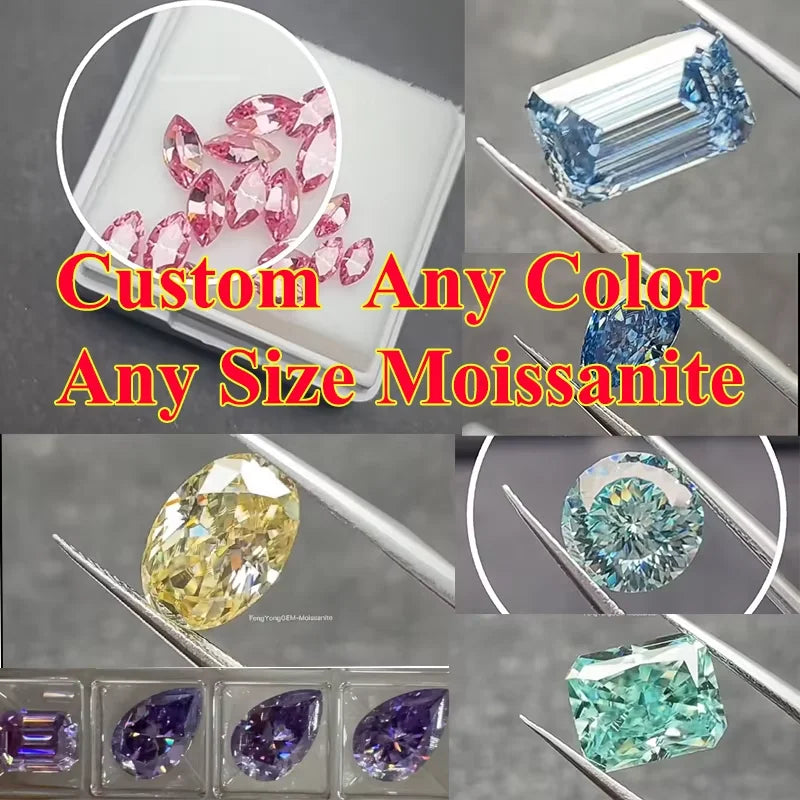 Luxury Full Moissanite Diamond Rings For Women Original 925 Sterling Silver Jewelry 18k Gold Plated Lady's Rings