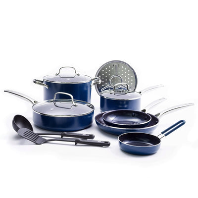 12-piece ceramic non-stick cookware set, dishwasher safe, lightweight and durable, great for gift giving, kitchen goodies