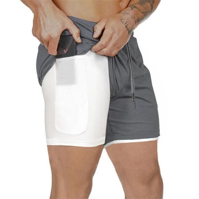 Men Sport Shorts  Sportswear Double-deck Running Shorts 2 In 1 Beach Bottoms Summer Gym Fitness Training Jogging Short Pants Men - The world bestselling 