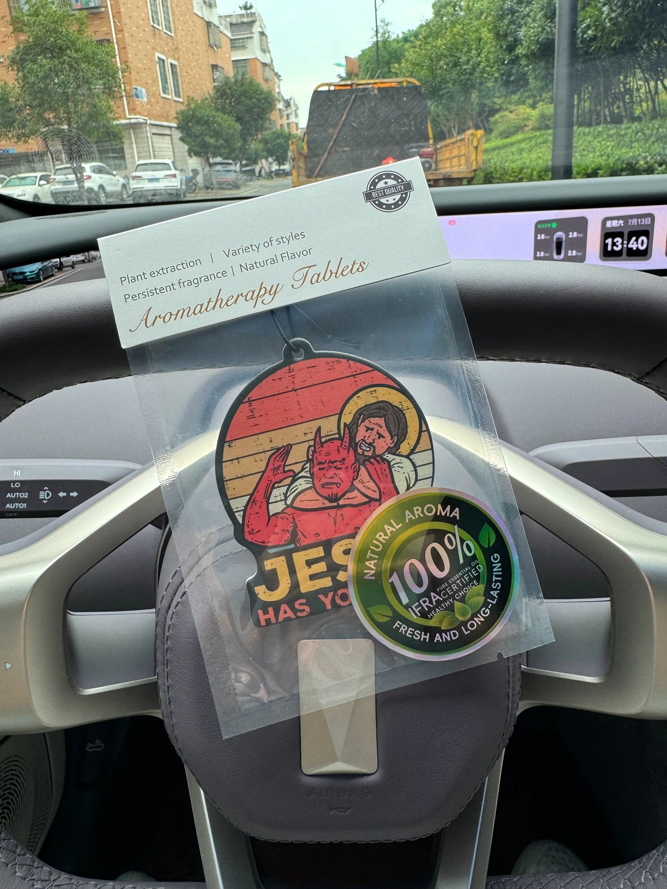 Christian Jiu-Natively Support Your Messy Design Brazilian Car Fragrance Tablets Car Perfume Imported Natural Air Purification Pendants, Car Air Fresheners, Car Rearview Mirror Hanging Aromatherapy Tablets, Car Deodorization,