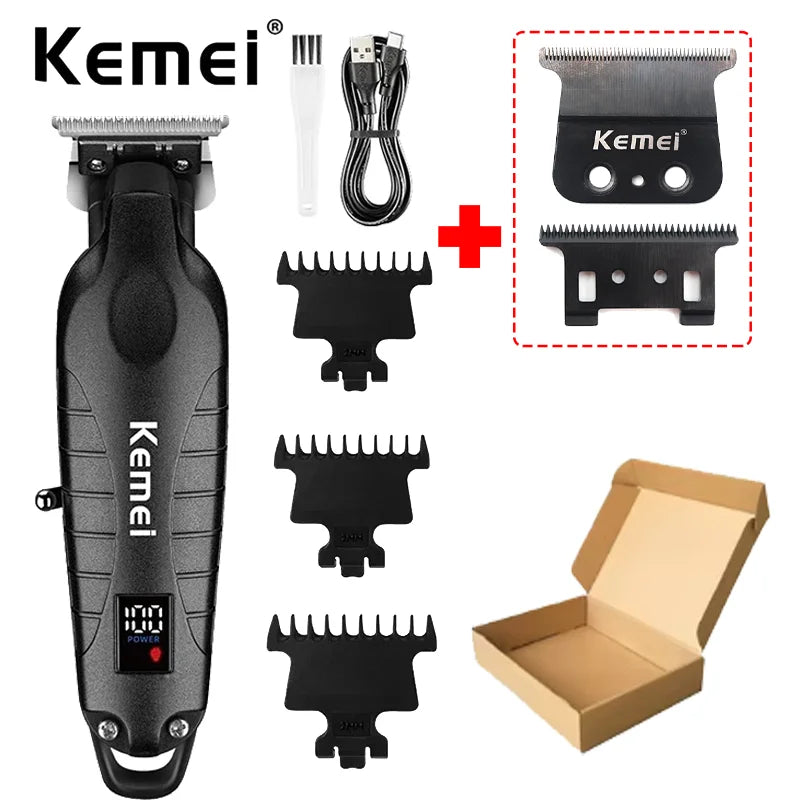 Kemei KM-2293 Salon Level Powder Metallurgical Blade Electric Scissors Hair Clipper 1200 MAh Lithium Battery Hair Trimmers Kemei