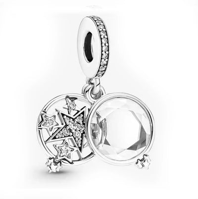 1Pcs/lot High Quality Zinc Alloy Silver Plated Large Hole Bead DIY  Accessories Gift Bead Jewelry Women's Bracelet Silvering