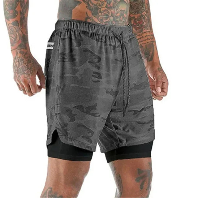 Men Sport Shorts  Sportswear Double-deck Running Shorts 2 In 1 Beach Bottoms Summer Gym Fitness Training Jogging Short Pants Men - The world bestselling 