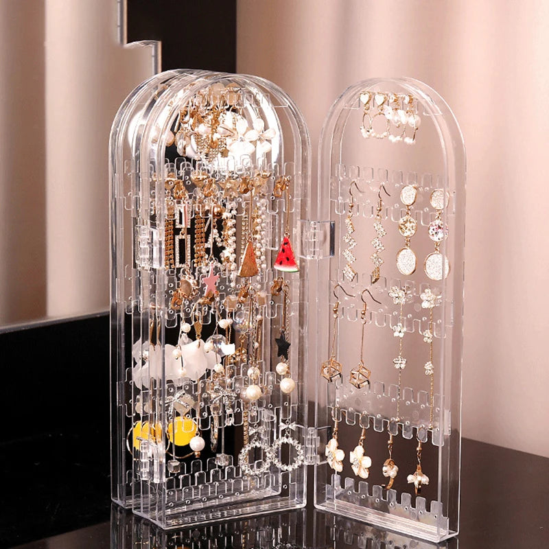 Foldable Earring Stud Display Stand Necklace Jewelry Stand Stand Earring Storage Rack Fan Panel Display Storage Box
