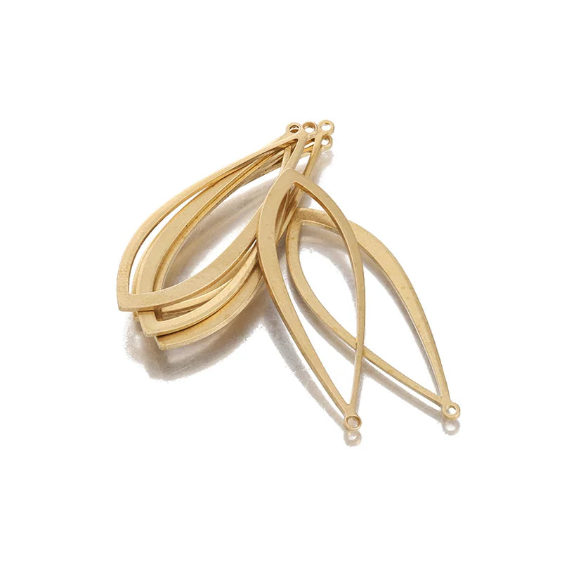 10pcs Brass Oval Hollow Charms Horse Eye Geometric Pendant Connectors For DIY Dangle Drop Earrings Handmade Jewelry Making Craft