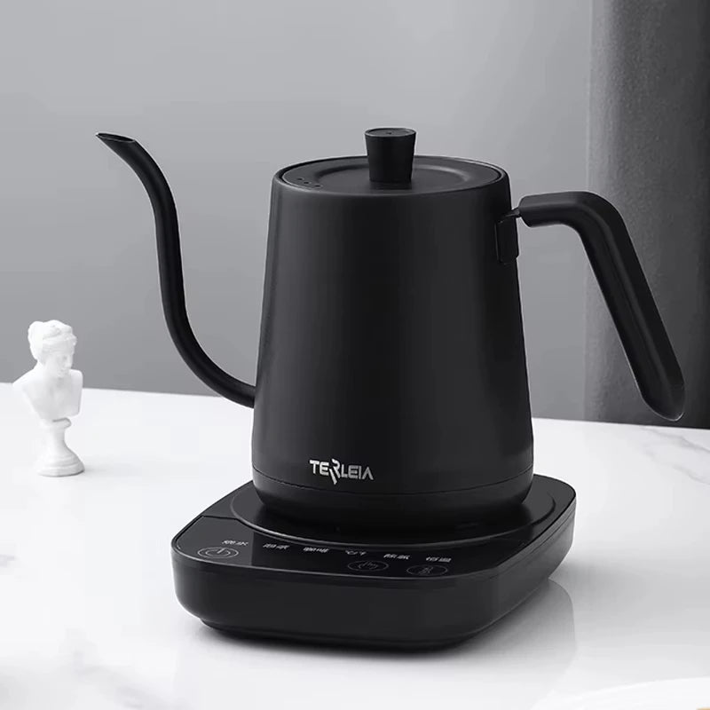 Electric Kettle 800ml Gooseneck Hand Brew Coffee Pot Thermo Pot 304 Stainless Steel Teapot Smart Temperature-Control Water Jug