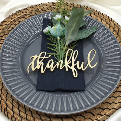 10pcs Custom Thanksgiving Place cards, Personalized Dinner Place Setting, Fall Table Decor, Thankful Grateful Blessed