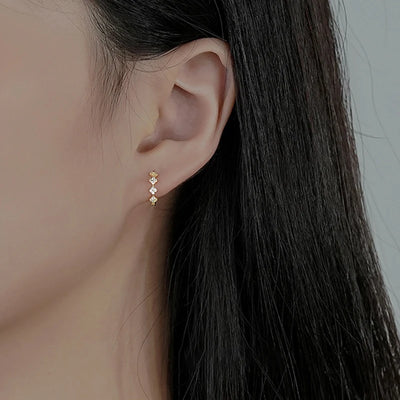 INZATT Real 925 Sterling Silver Zircon Square Hoop Earrings for Women Party Classic Fine Jewelry Geometric 2024 Accessories