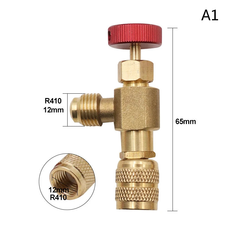 Liquid Safety Valve R410A R22 Air Conditioning Refrigerant 1/4 "Safety Adapter Air Conditioning Repair And Fluoride