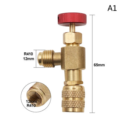 Liquid Safety Valve R410A R22 Air Conditioning Refrigerant 1/4 "Safety Adapter Air Conditioning Repair And Fluoride