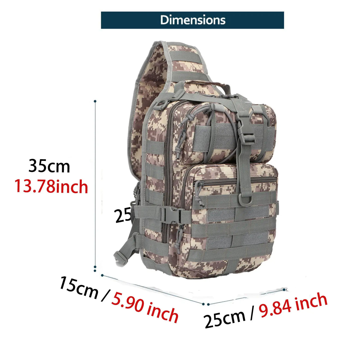 Tactical Assault Pack Sling Backpack Waterproof EDC Rucksack Bag for Outdoor Hiking Camping Hunting Trekking Travelling