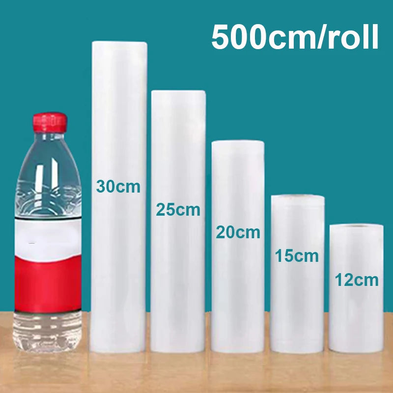 Vacuum Sealer Bags Food Vacuum Bag Custom Length Vacuum Packaging Bag 12+15+20+25+30cm*500cm Rolls for Food Fresh Vacuum Packer