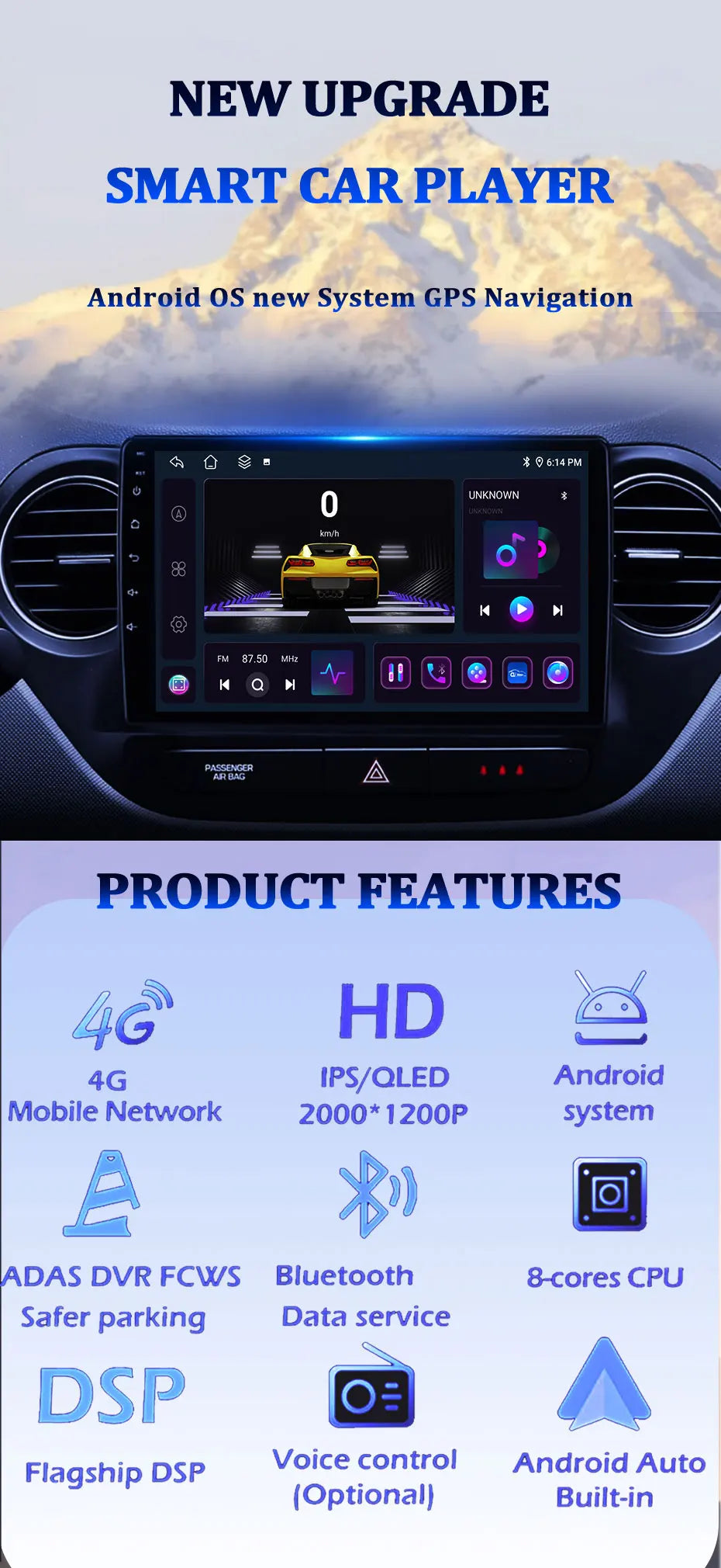 Android Auto Carplay For Citroen C2 C3 2001 2003 - 2010 Car Radio Multimedia Video Player WiFi GPS Navigation DSP Stereo