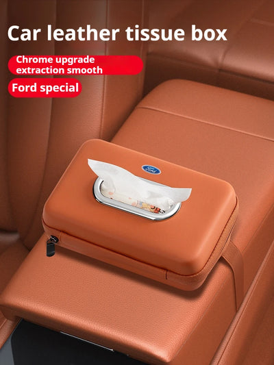 Car 3D stereoscopic tissue box seat backrest Sun visor tissue box For Ford Mondeo Focus Explorer Ranger Fiesta Kuga Raptor Edge