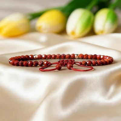 Crystal red jasper simple bracelet, natural gemstone exquisite bracelet, root chakra, endurance stone