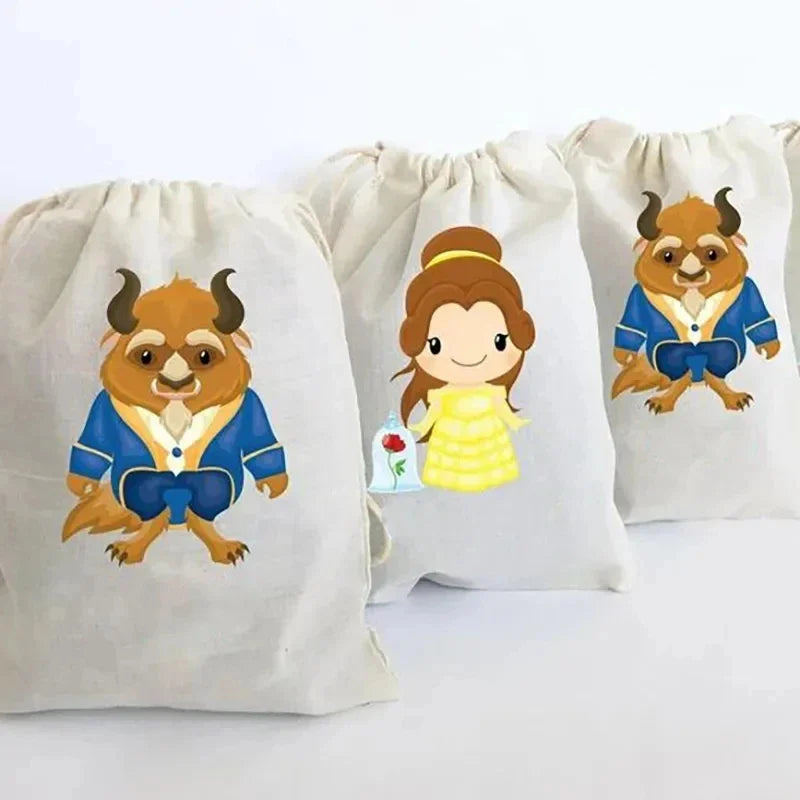 25pcs Custom Beauty thank you candy gift bag,boy girl the Beast 1st 2nd 3rd 4th 5th 6th birthday party decoration favor bags