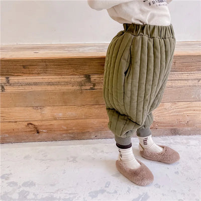 Children's Clothing From 2 To 7 Years Winter Kids Warm Cotton-Padded Trousers Baby Girls Thick Pants Toddler Boys Wear Clothes