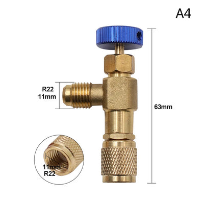 Liquid Safety Valve R410A R22 Air Conditioning Refrigerant 1/4 "Safety Adapter Air Conditioning Repair And Fluoride